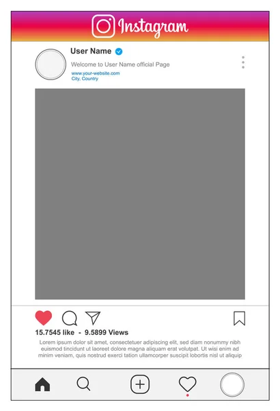 Szociális Média Instagram Keret Instagram Logóval Stock Fotó