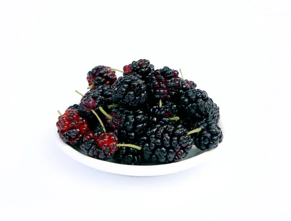 Colorful mulberry on a white background — Stock Photo, Image