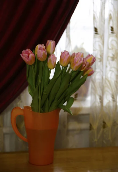 Hermoso Ramo Coloridos Tulipanes Primavera Foto Para Micro Stock — Foto de Stock