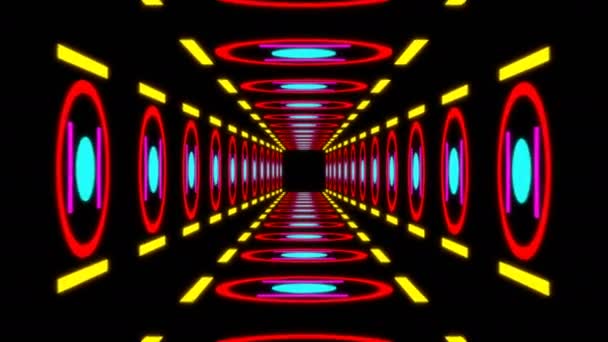 Retro tunel kolorowy — Wideo stockowe