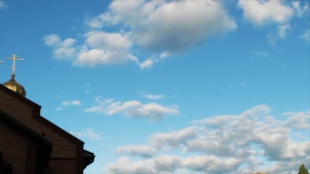 Egyházi kupola a háttérben — Stock videók