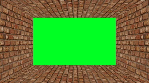 3D Zimmer mit grünem Bildschirm — Stockvideo