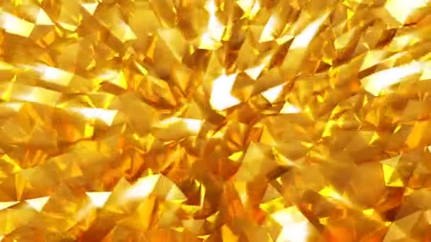 Abstracto inconsútil animación de fondo cristalino triangular de oro — Vídeos de Stock