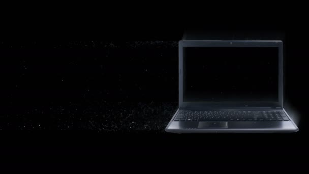 Laptop rozptyl. 3D přepuštěné — Stock video