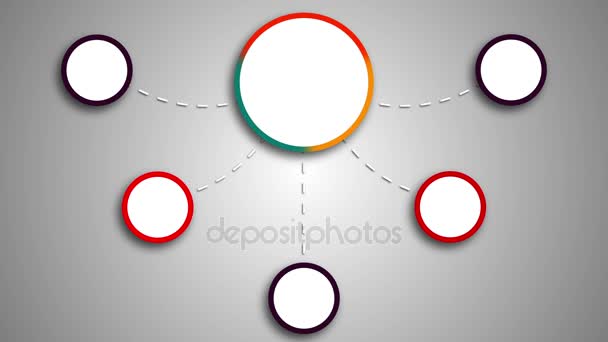 Moderne Infografik mit farbenfrohen Elementen. nahtlose Schleife — Stockvideo