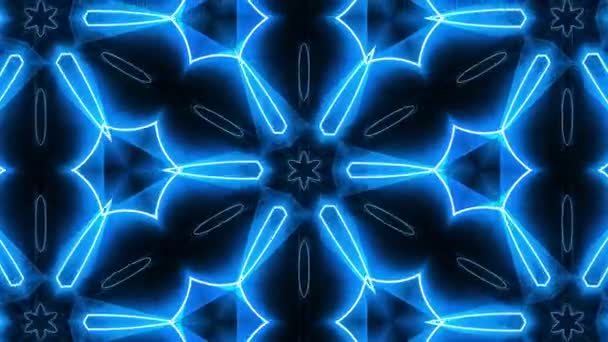 VJ fraktální modré kaleidoskopický pozadí — Stock video