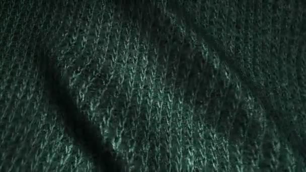 Textura de veludo de alta qualidade verde escuro, ondas móveis, loop sem costura — Vídeo de Stock