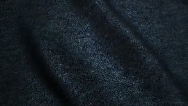 Azul oscuro textura vaqueros de alta calidad, ondas móviles, lazo sin costuras — Vídeo de stock