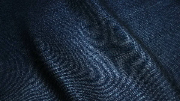 Textura de vaqueros azul oscuro de alta calidad, ondas móviles — Foto de Stock