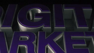 Metal yansıması ile 3d metin dijital pazarlama