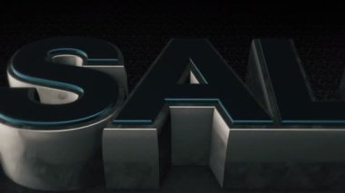 3D metin Satılık yansıması ile metal