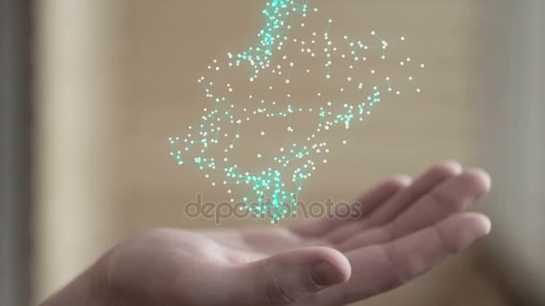 Hands with beautiful abstract connection — Stock Video