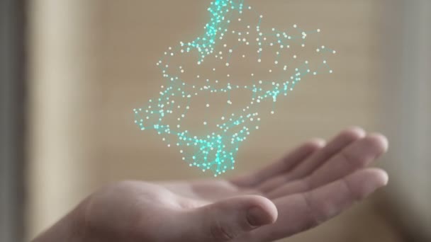 Handen met prachtige abstracte verbinding — Stockvideo