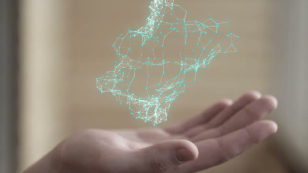 Hænder med smuk abstrakt forbindelse – Stock-video