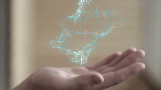 Τα χέρια με όμορφο αφηρημένο σύνδεση — Αρχείο Βίντεο