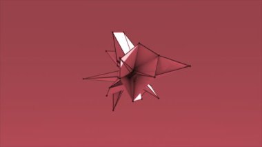 Soyut renkli fraktal geometrik, Polygonal veya Lowpoly tarzı siyah küre üç taraflı 3d render yapılmış
