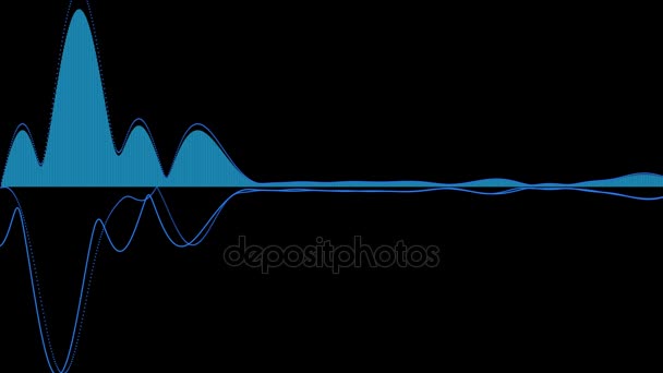 Аудио волны образуют диаграммы эквалайзера фоновый 3D рендеринг — стоковое видео