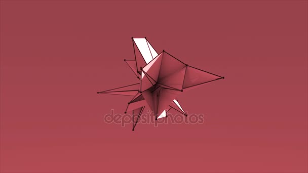 Abstract kleurrijk fractale geometrische, Polygonal of Lowpoly stijl zwarte bol gemaakt van een triangel 3D-rendering — Stockvideo