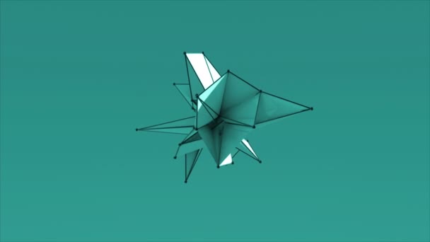Abstrakta färgstarka Fractal geometriska, Polygonal eller Lowpoly stil svart sfär gjort från en triangulära 3d-rendering — Stockvideo