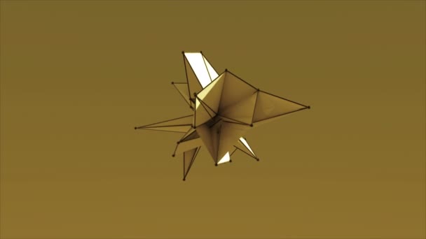 Streszczenie kolorowe Fraktal geometrycznej, wielobok lub Lowpoly stylu czarna Kula wykonana z trójkątne renderowania 3d — Wideo stockowe