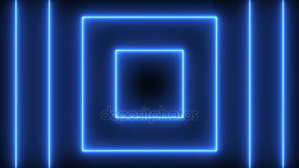 Sfondo astratto con quadrati al neon — Video Stock