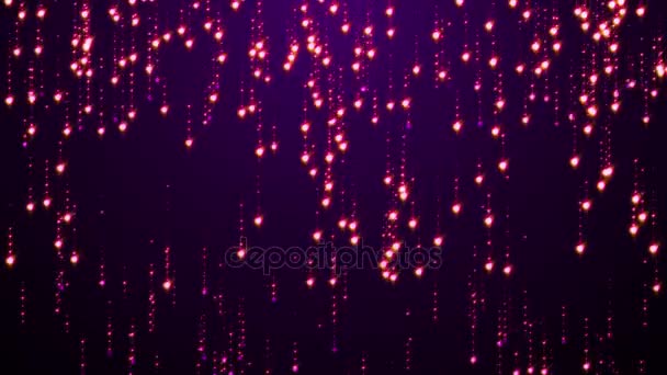 Violeta partículas brillo glamour lluvia — Vídeo de stock