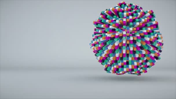 Cubos coloridos que compõem a esfera — Vídeo de Stock