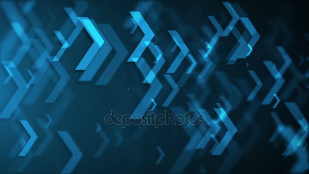 Rörelse av blå pilar. Teknik bakgrund — Stockvideo