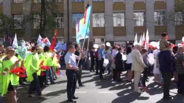 Kursk, Rusya - 1 Mayıs 2017: emek ve bahar dünya tatil adanmış sergi