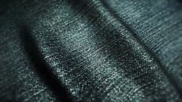 Realistische jeans zwaaiend in de wind. Abstracte achtergrond Ultra-HD resolutie. Close-up stof textuur. Naadloze lus — Stockvideo