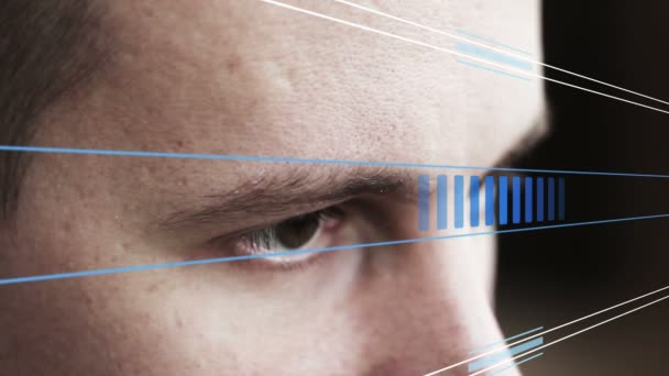 Projekcję twarz komputer futurystyczny hologramy — Wideo stockowe