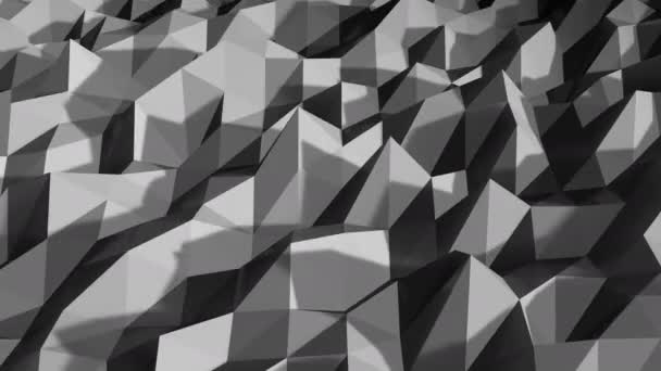 White polygonal geometric surface. computer generated seamless loop abstract motion background. 4k UHD 3840x2160 — Stock Video