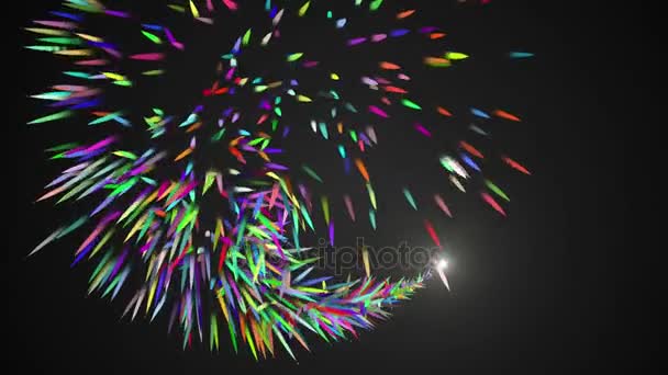 Baile Fuegos artificiales Partículas Rayas de luz Movimiento de bucle Resolución 4K Ultra-HD — Vídeo de stock
