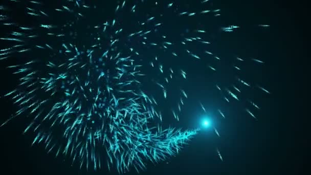 Танцюючі феєрверки Частинки Світловий потік Looting Motion 4K Роздільна здатність Ultra-HD — стокове відео