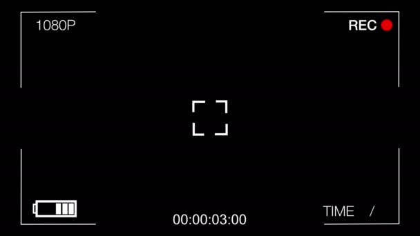 Svart skärm Cctv kamera, tiden går framåt — Stockvideo