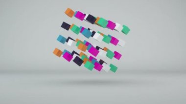 Renkli küplerle soyut arkaplan