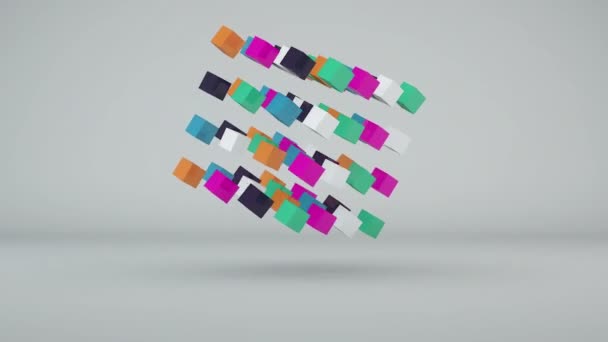 Fundo abstrato com cubos coloridos — Vídeo de Stock