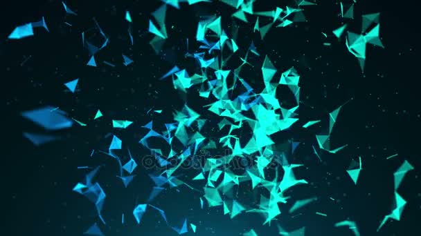 abstrait fond géométrique bleu avec des lignes mobiles et des points 