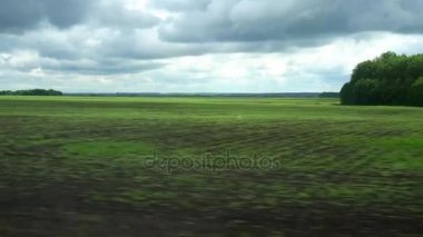 Bir arabadan, otobüsten, trenden pencere manzarası. Seyahat eden HD videoları