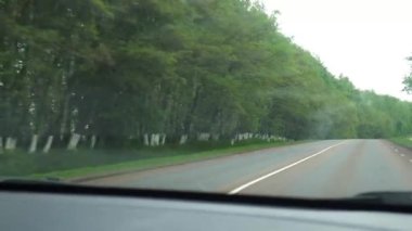 Bir arabadan, otobüsten, trenden pencere manzarası. Seyahat eden HD videoları