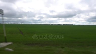 Bir arabadan, otobüsten, trenden pencere manzarası. Seyahat eden HD videoları