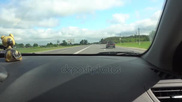 Vista da janela de um carro, ônibus, trem. Viajando vídeos HD — Vídeo de Stock