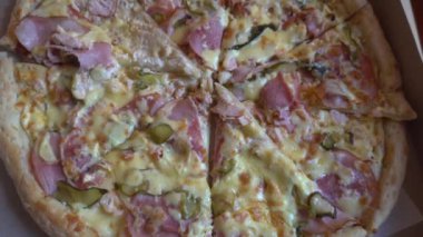 taze, lezzetli pizza, yakın mesafeden çekim