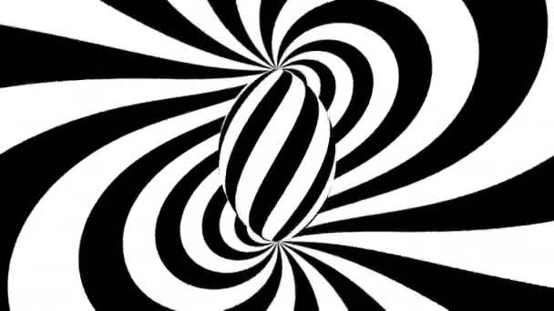 Hypnotic spiral. Black and white hypnosis — Stock Video