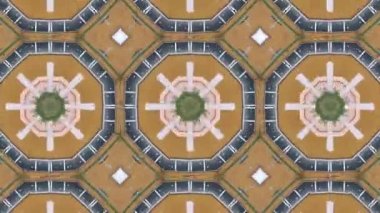 El ile soyut animasyon geometrik kaleydoskop desen çizilmiş