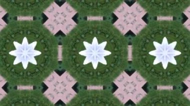 El ile soyut animasyon geometrik kaleydoskop desen çizilmiş