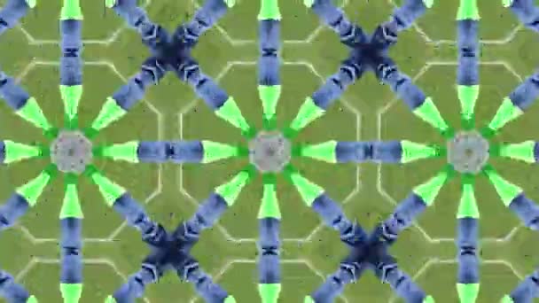 Абстрактна анімація з намальованим вручну геометричним візерунком калейдоскопа — стокове відео