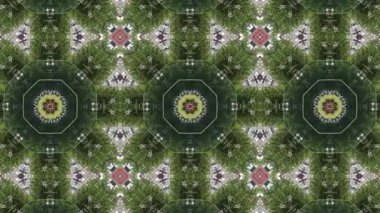 El ile soyut animasyon geometrik kaleydoskop desen çizilmiş