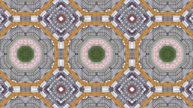 El ile soyut animasyon geometrik kaleydoskop desen çizilmiş