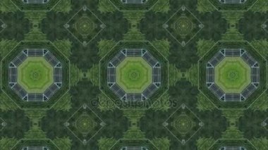 El ile soyut animasyon geometrik kaleydoskop desen çizilmiş